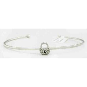 NWT Genuine Black & White Diamond “Lock” Bangle Bracelet!